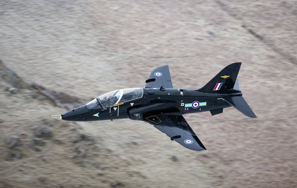 A Hawk jet trainer aircraft of the Royal Air Force Canvas Art - Andrew ChittockStocktrek Images (36 x 23)