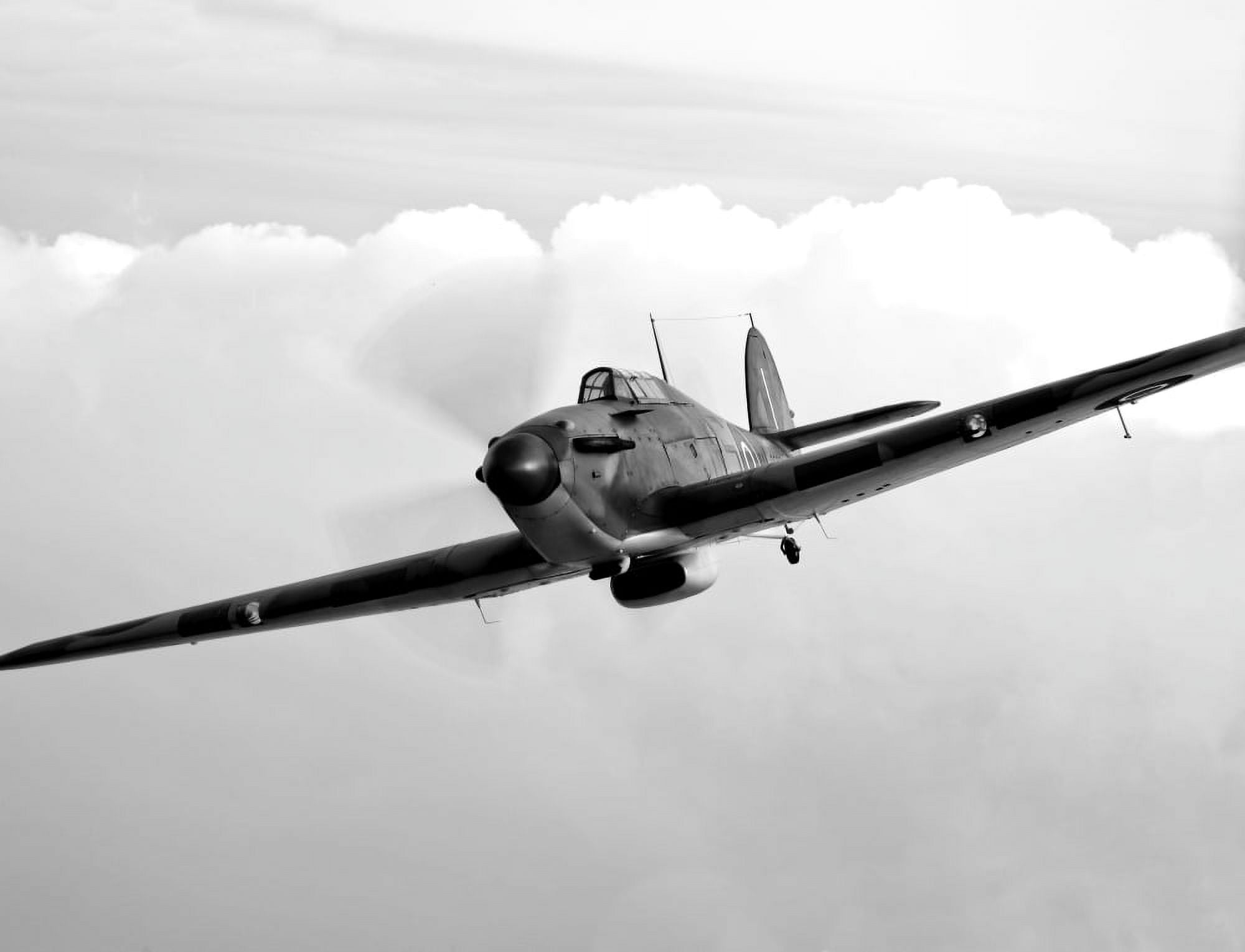 A Hawker Hurricane aircraft in flight Canvas Art - Scott GermainStocktrek Images (32 x 25)