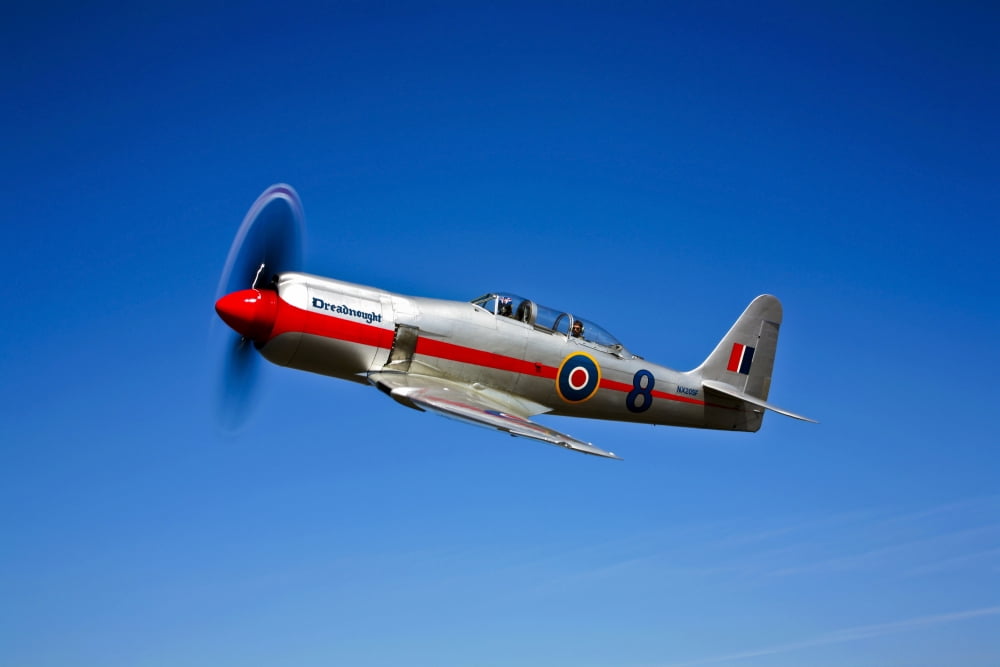 A Hawker Sea Fury TMk20 Dreadnought aircraft in flight Canvas Art - Scott GermainStocktrek Images (35 x 23)