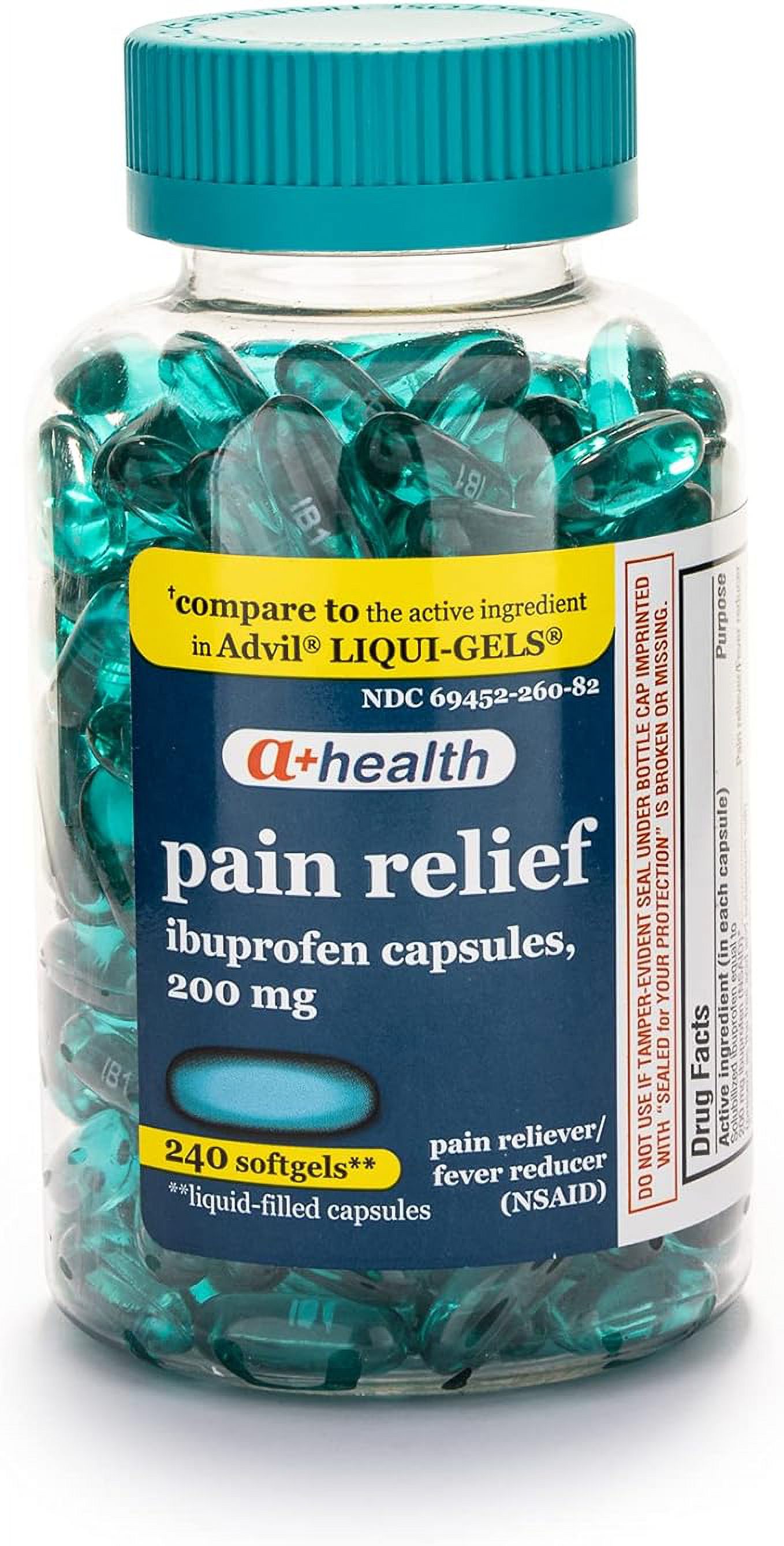 A+Health Ibuprofen 200 Mg Softgels, Pain Reliever/Fever Reducer (NSAID