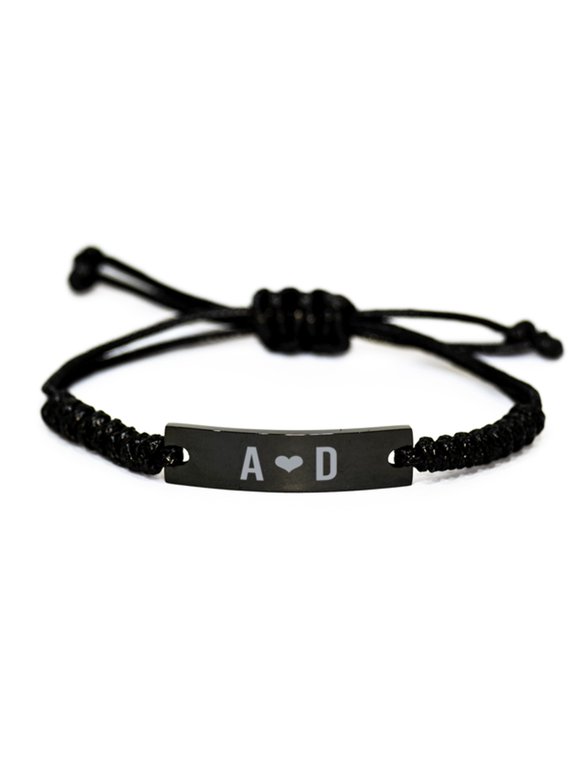 A Heart D Bracelet A and D Initial Letters for Men Couple Personalized Name Monogram Anniversary Christmas Wife Husband