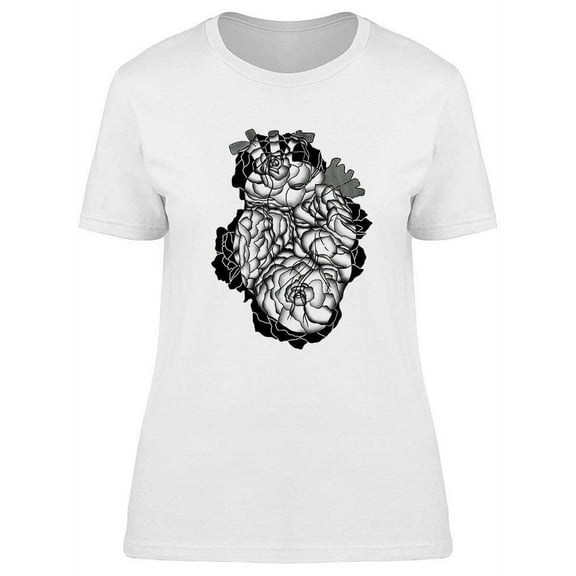A Heart Made Of Roses T-Shirt Women -Image by Shutterstock, Female XX-Large