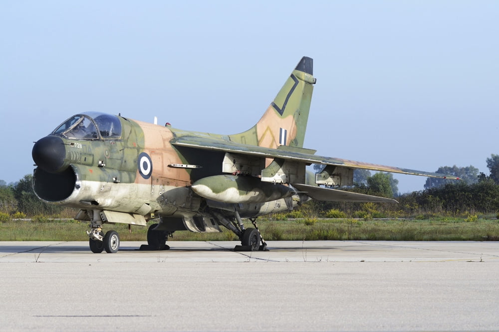 A Hellenic Air Force A-7E Corsair Canvas Art - Daniele FaccioliStocktrek Images (17 x 12)