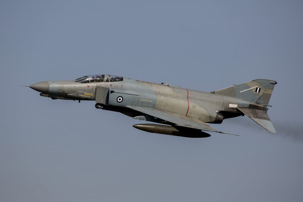 A Hellenic Air Force F-4E Phantom during joint exercise INIOHOS 2016 Canvas Art - Timm ZiegenthalerStocktrek Images (17 x 12)