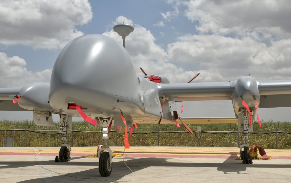A Heron TP unmanned aerial vehicle of the Israeli Air Force Canvas Art - Giovanni CollaStocktrek Images (36 x 23)