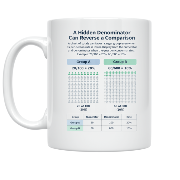 A Hidden Denominator Can Reverse a Comparison - Education Enthusiast - 11 oz Ceramic Coffee Mug