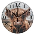 thumbnail image 1 of A Highland Cow Silent Wall Clock 10" Non-Ticking Battery Clock, 1 of 7