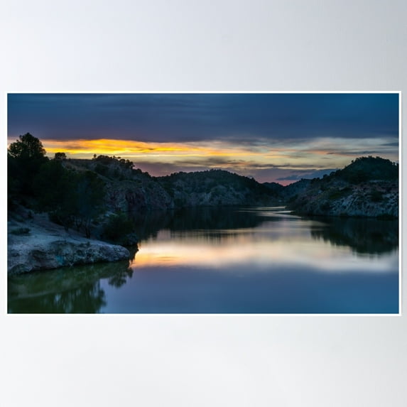 A Hint Of Red And Orange After Sunset Poster Wall Art, Modern Wall Decor, 24x36 UNFRAMED