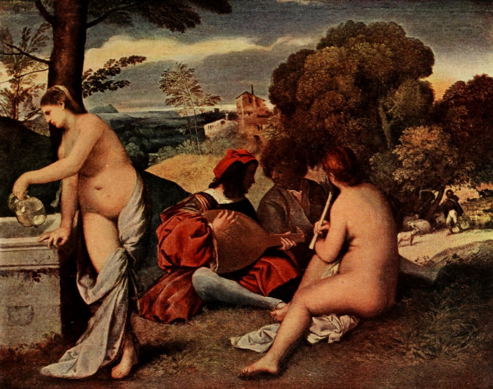 A History of Art 1911 Pastoral Symphony Canvas Art - Giorgione (24 x 36)