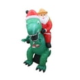 thumbnail image 1 of A Holiday Company 6' Tall Inflatable Santa on Dinosaur Holiday Decoration, 1 of 5
