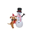 thumbnail image 1 of A Holiday Company 6ft Tall Animated Puppy and Snowman Scene, 5 ft Tall, Multi, 1 of 5