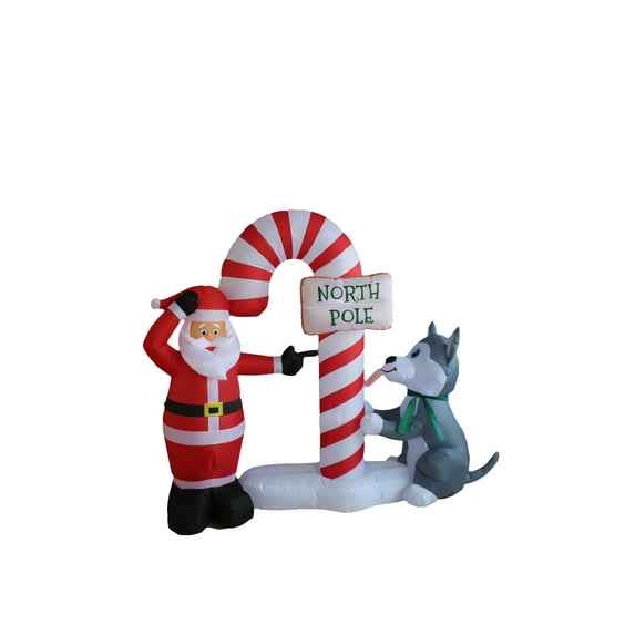 A Holiday Company 6ft Tall Santa's Doggy Dare, 6 ft Tall, Multi