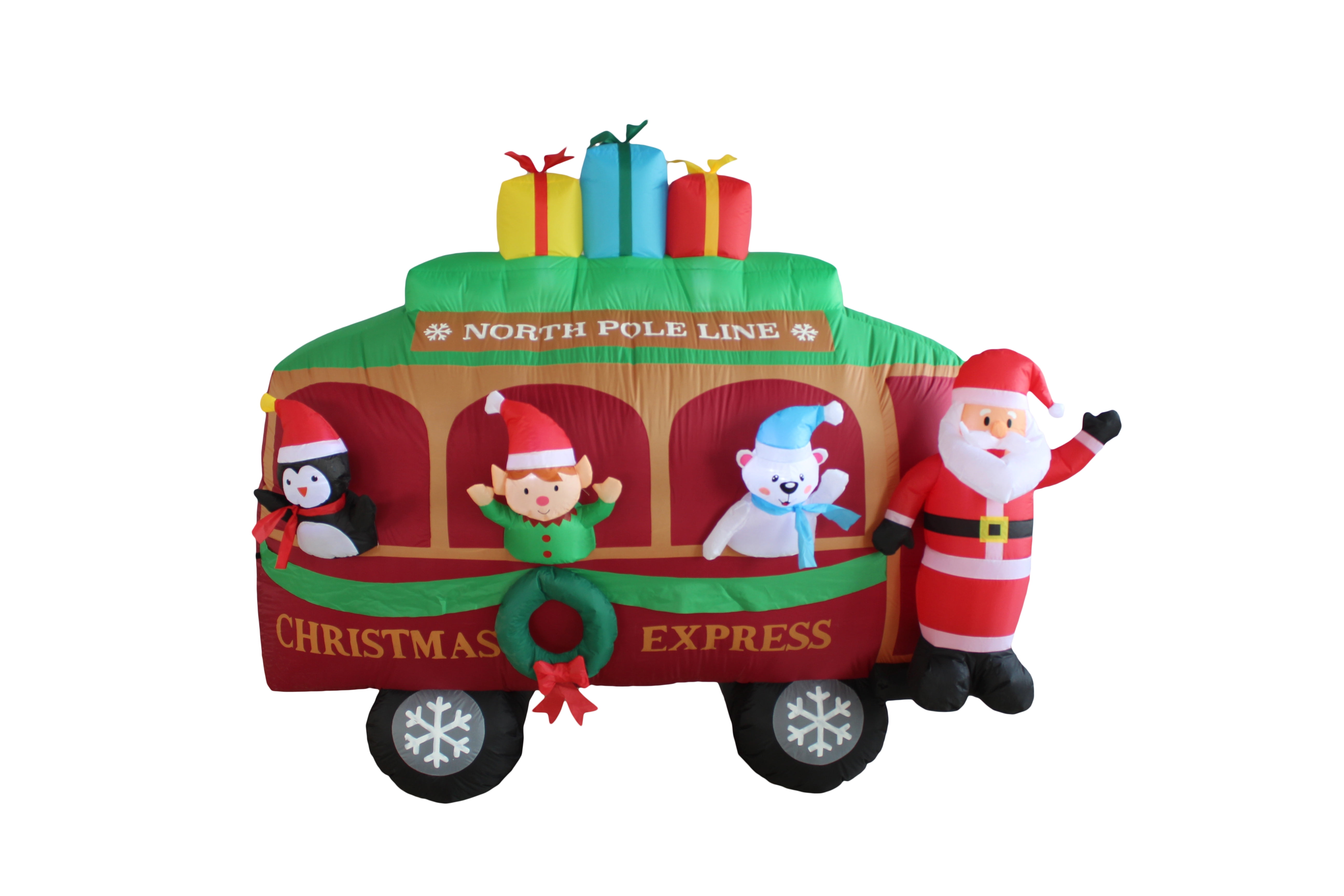 A Holiday Company 8ft Wide Christmas Caboose, 6 ft Tall, Multi