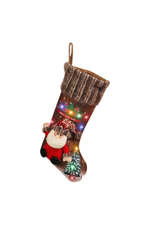 A Holiday Lights Socks For Christmas Tree Hanging Nonwoven Fabric