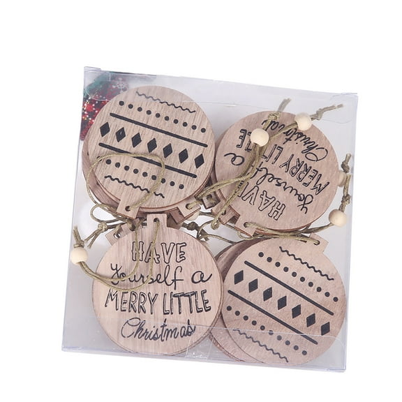 A Holiday Ornament Set With 6 Wooden Pieces For Christmas Tree Decor Have Yourself A Merry Little Christmas Theme