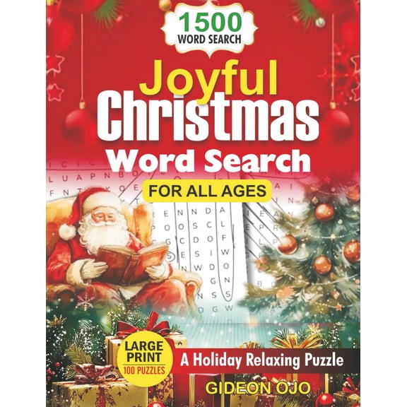 A Holiday Relaxing Puzzle Book, Large Print Featuring 100 Joyful Christmas Puzzles