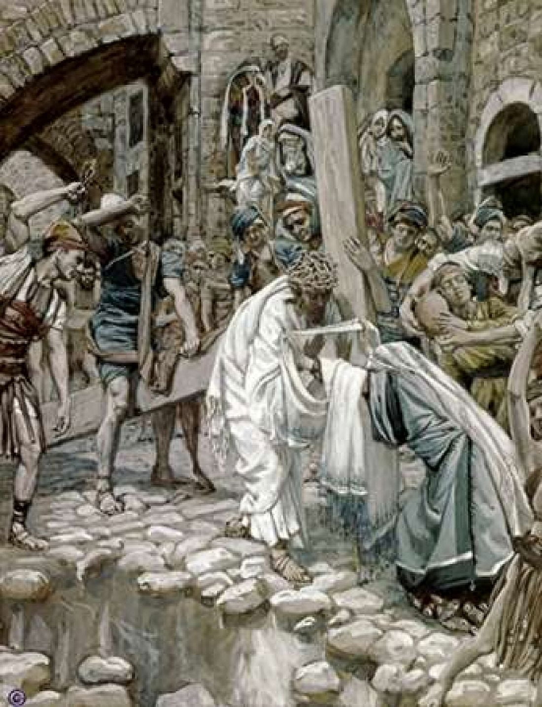 A Holy Woman Wipes the Face of Jesus Canvas Art - James Jacques Tissot (18 x 24)