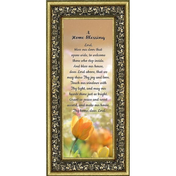 A Home Blessing Framed Poem for New Home Owners, God Bless This Home Decor, 6x12 7302