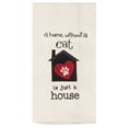 thumbnail image 1 of A Home Without A Cat Is Just A House Embroidered Waffle Weave Kitchen Dish Towel, 1 of 1