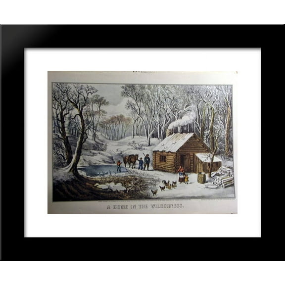 A Home in the Wilderness 20x24 Framed Art Print by Currier and Ives