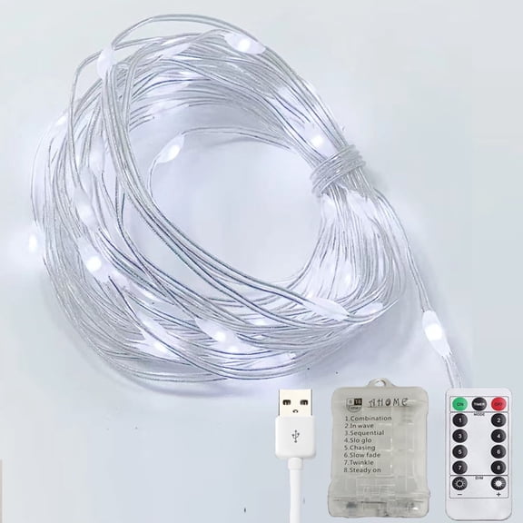 A*Homeist 2 Packs Twinkle Fairy Lights Easter Decoration Lights Wrapped with PVC Tube, 20ft Each, Cold White