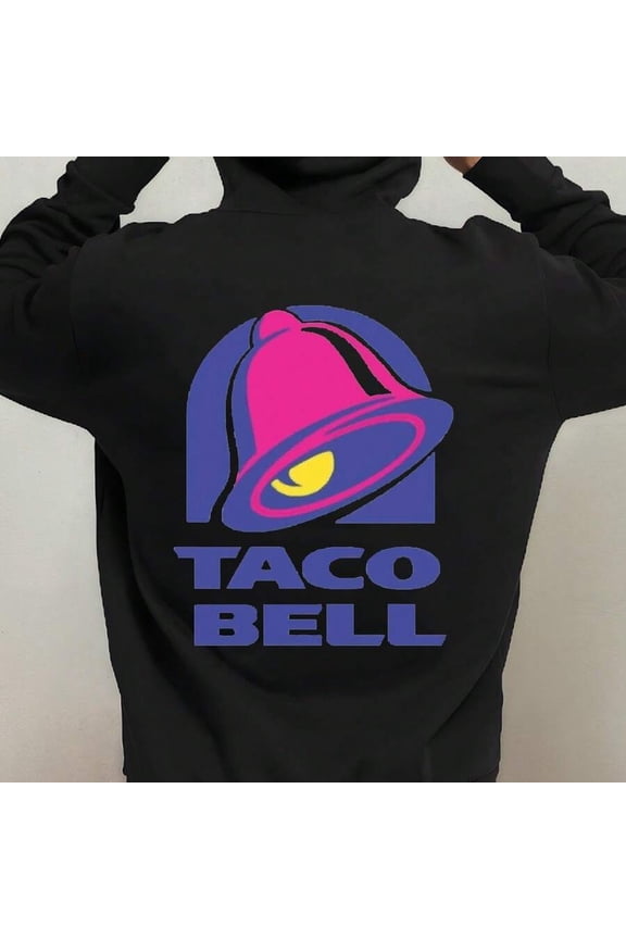 A Hoodie That Can Transform Your Fashion Taste Taco Bell Logo - White Hoodie Cotton-Polyester Blend (Polyester 60%, Cotton 40%)