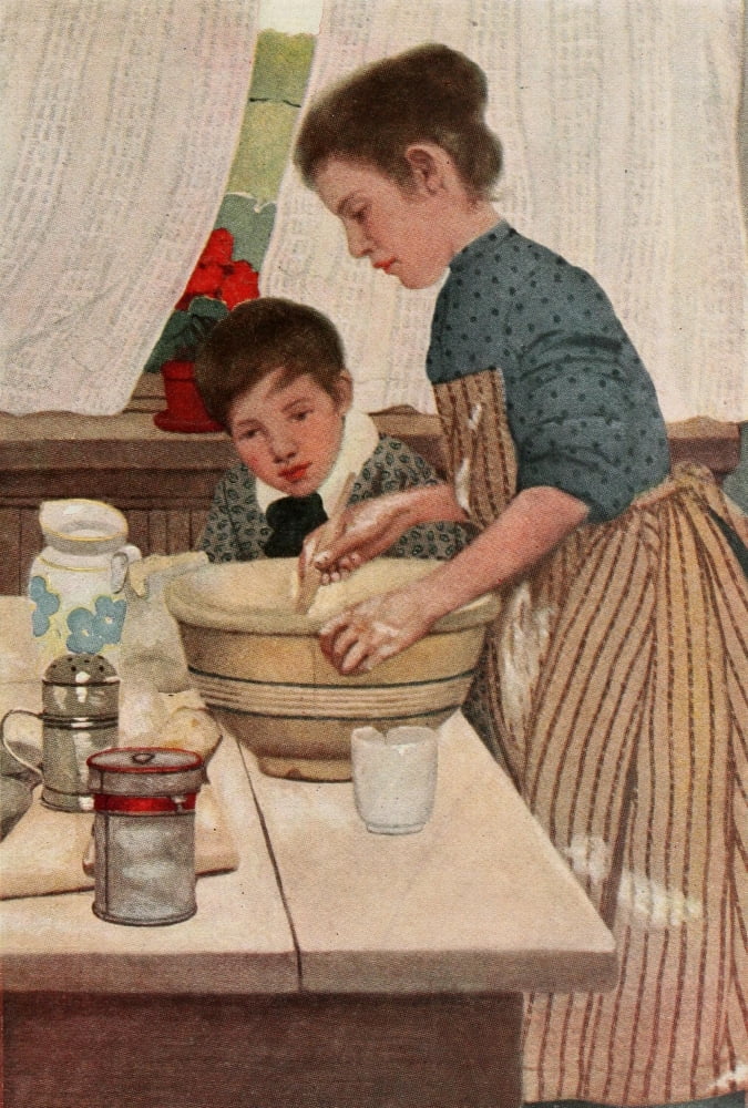 A Host of Children 1920 Bake-day Canvas Art - Ethel Franklin Betts (24 x 36)