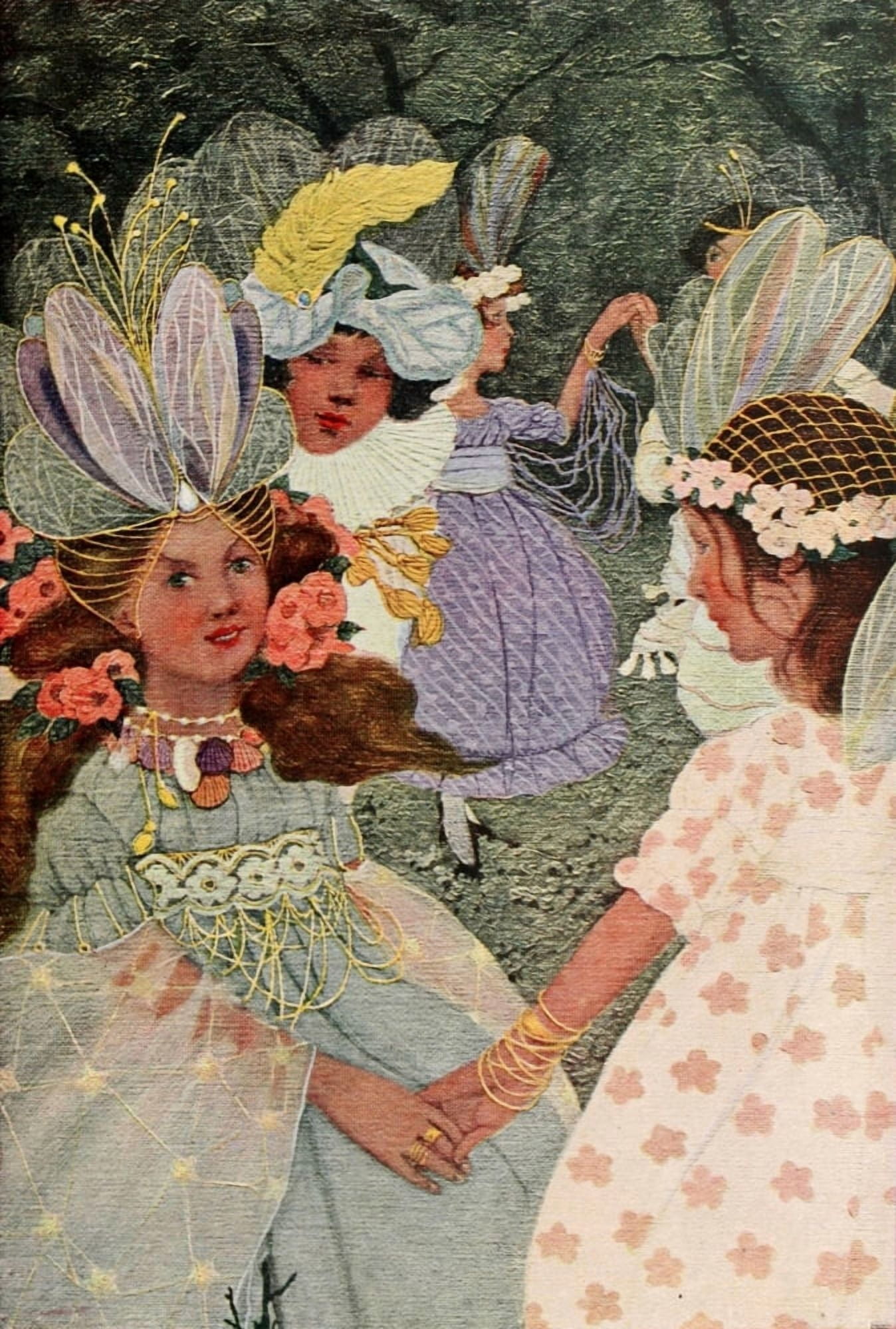 A Host of Children 1920 Fairy children Canvas Art - Ethel Franklin Betts (18 x 24)