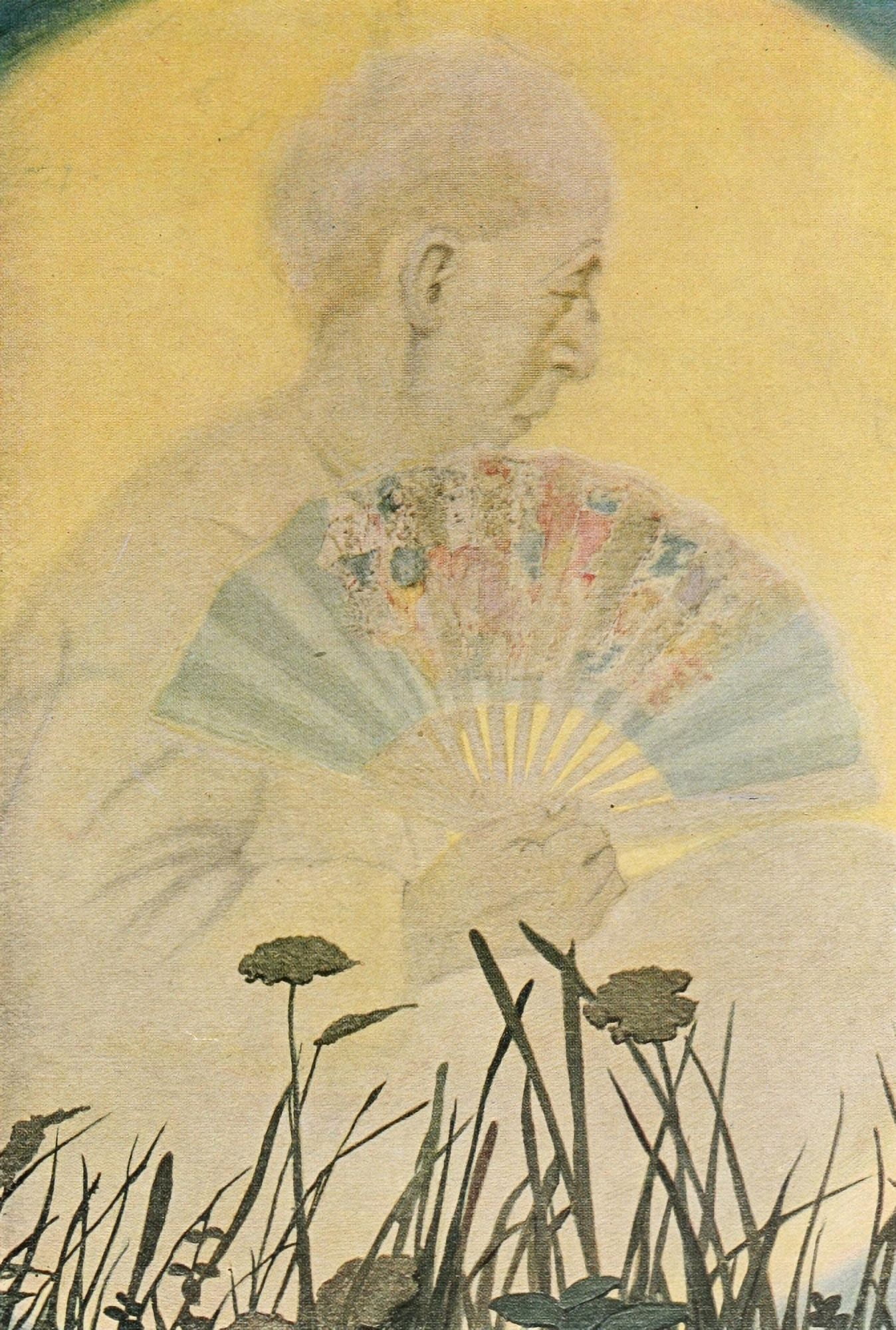A Host of Children 1920 Japanese fan Canvas Art - Ethel Franklin Betts (18 x 24)