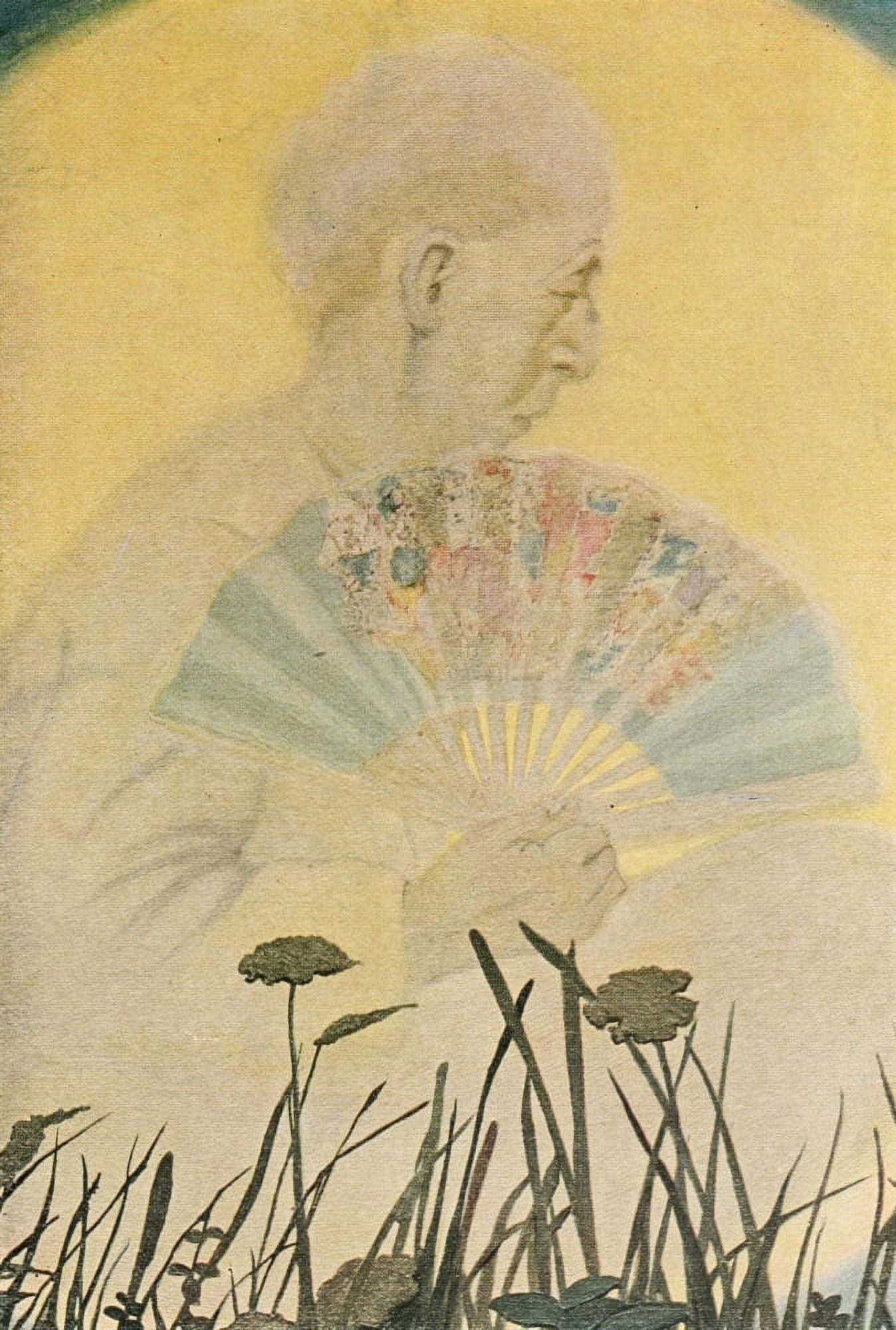 A Host of Children 1920 Japanese fan Canvas Art - Ethel Franklin Betts (24 x 36)