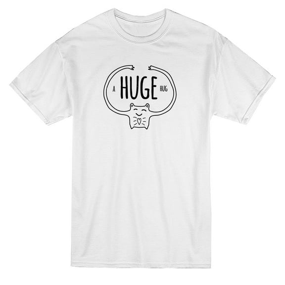 A Huge Hug Kitty Graphic Men White T-Shirt, Male Small