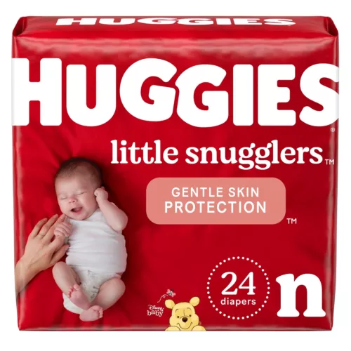 A Huggies Little Snugglers Baby Baby Diaper Newborn Up to 10 lbs. 52238 24 Ct