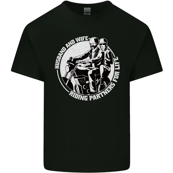 A Husband and Wife Biker Couple On Motorcycle Motorbike Unisex T-Shirt