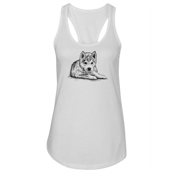 A Husky Puppy Tank Women -Image by Shutterstock, Female x-Small
