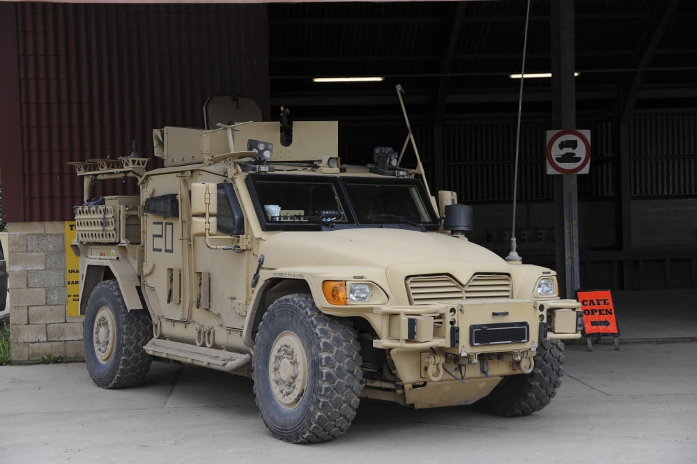 A Husky TSV armored vehicle of the British Army Canvas Art - Andrew ChittockStocktrek Images (34 x 23)