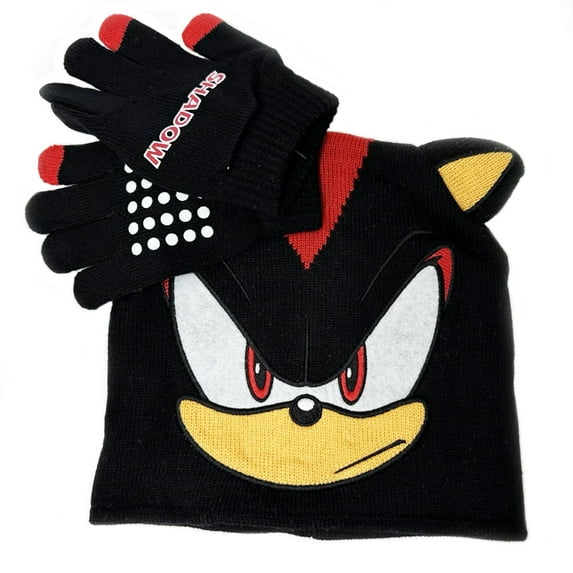 A&I Products Sonic The Hedgehog Shadow 3D Ears Knitted Beanie Hat, Acrylic, Black