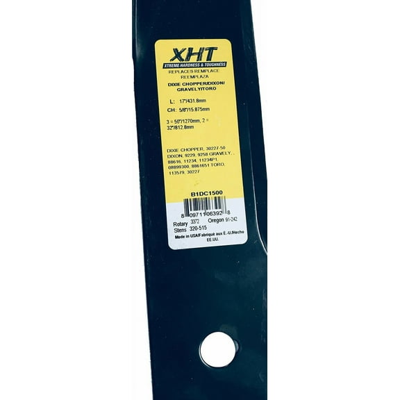 A&I XHT 17", 5/8" Mower Blade (Single) - B1DC1500,1