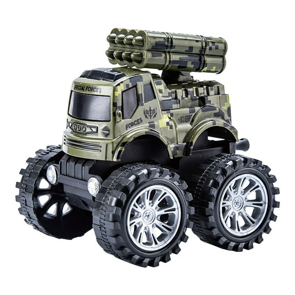 A Inertial Friction Powered Missile Launch Vehicle 360 Degree Rotating Stunt Car Kids Off Road Toy