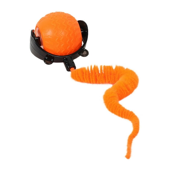 A Automatic Pet Toy Self Rolling Ball With Rope For Cats Dogs Interactive Play Exercise Fun Entertainment Battery Operated Size A