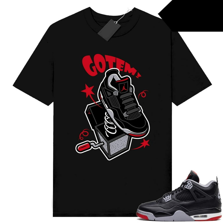A J 4 Bred Reimagined Sneaker Tees Shirt Match Black Bred in the Box Walmart