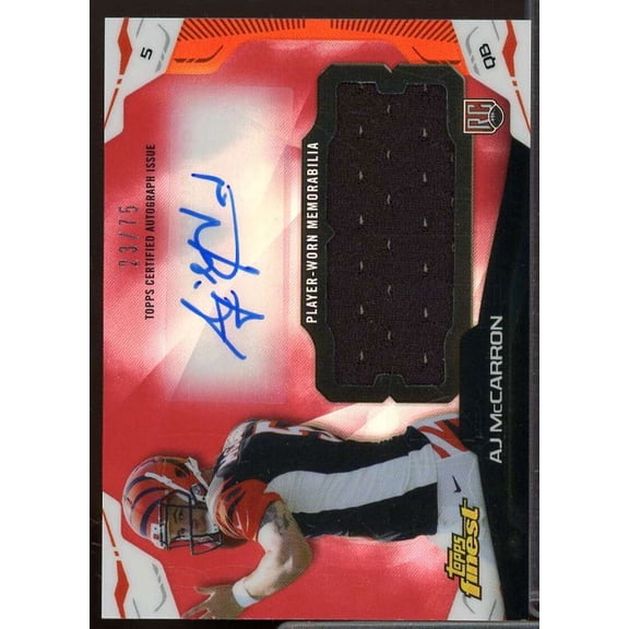 A.J. McCarron Rookie 2014 Finest Jumbo Jersey Autographs Red Refractors #AJRAM