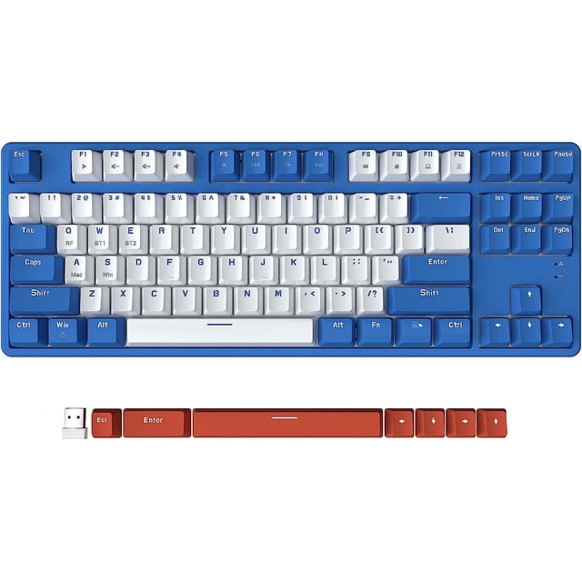 Computer Keyboard Dual Key A.JAZZ Wireless Mechanical Keyboard, Dual Mode BT5.0/2.4G with 87 TKL ...