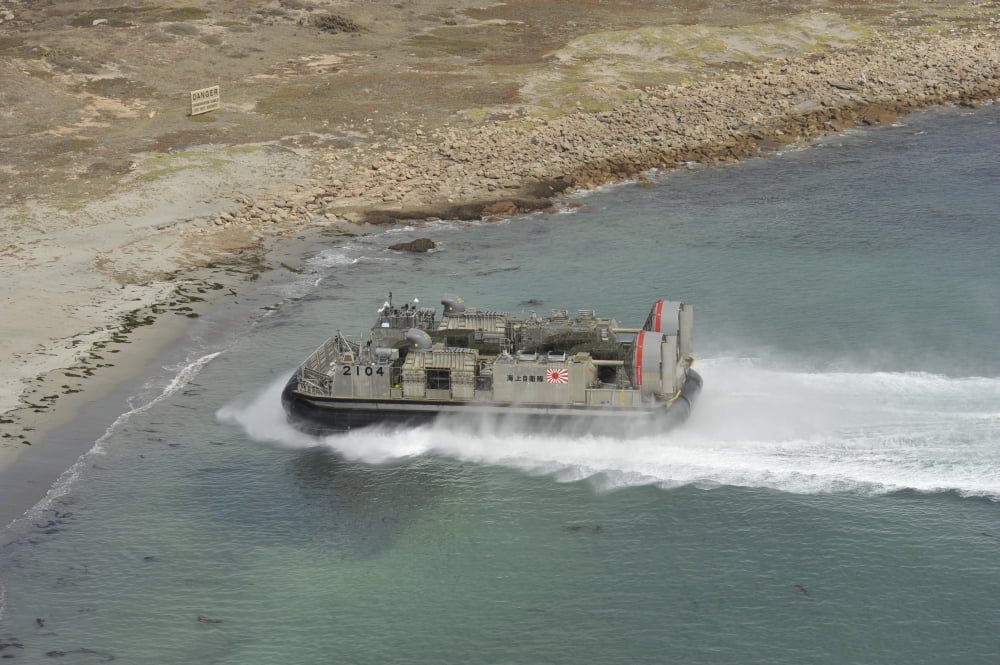 A Japan Self-Defense Force landing craft air cushion Canvas Art - Stocktrek Images (35 x 23)