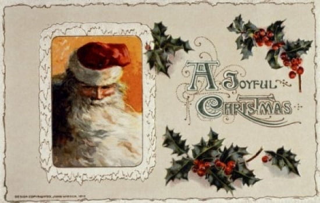 A Joyful Christmas C 1900 Nostalgia Cards Illustration Canvas Art - (24 x 36)