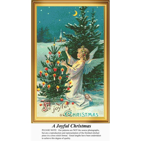 A Joyful Christmas, Vintage Counted Cross Stitch Pattern (Pattern Only, You Provide the Floss and Fabric)