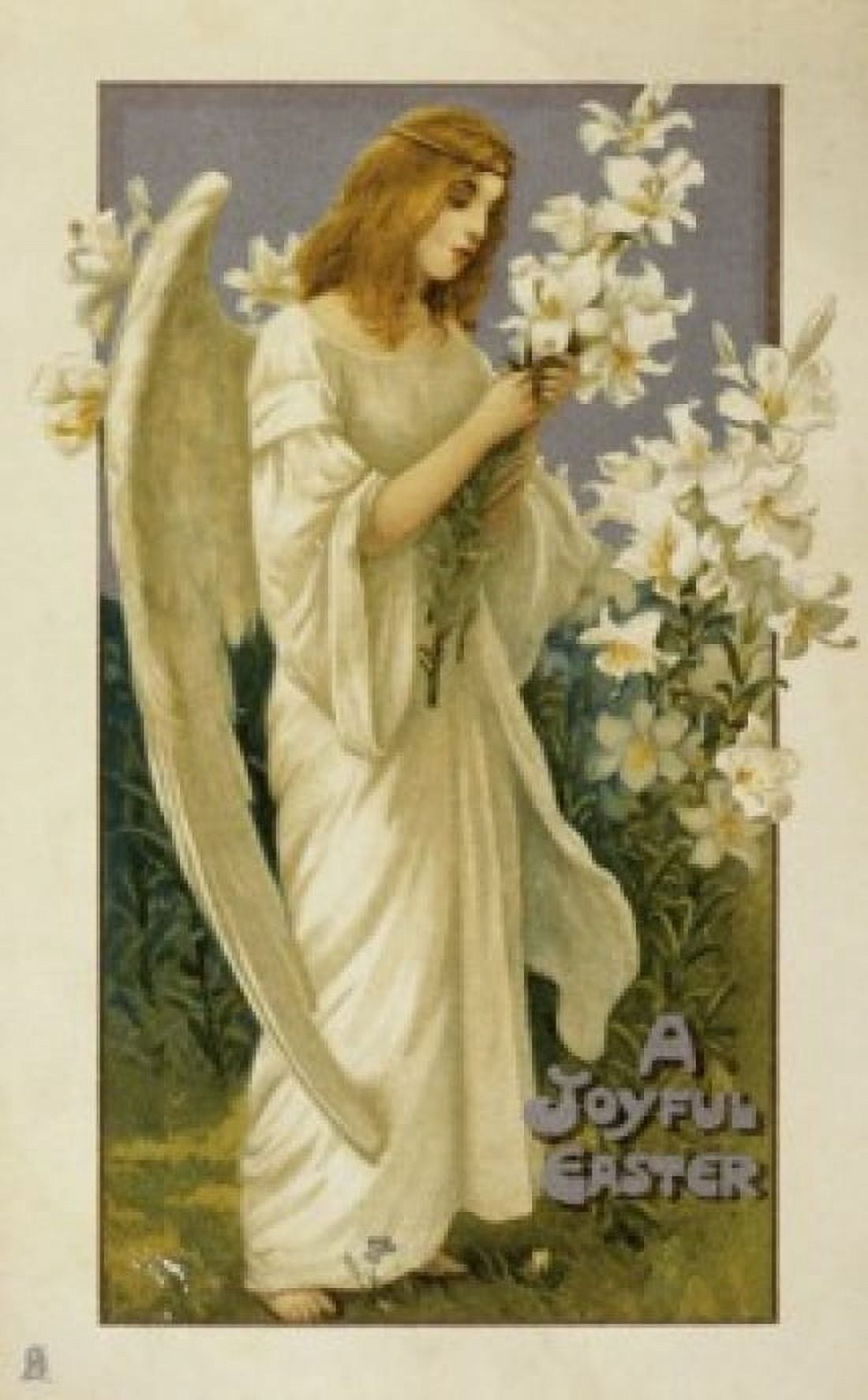 A Joyful Easter - Angel Nostalgia Cards Canvas Art - (24 x 36)
