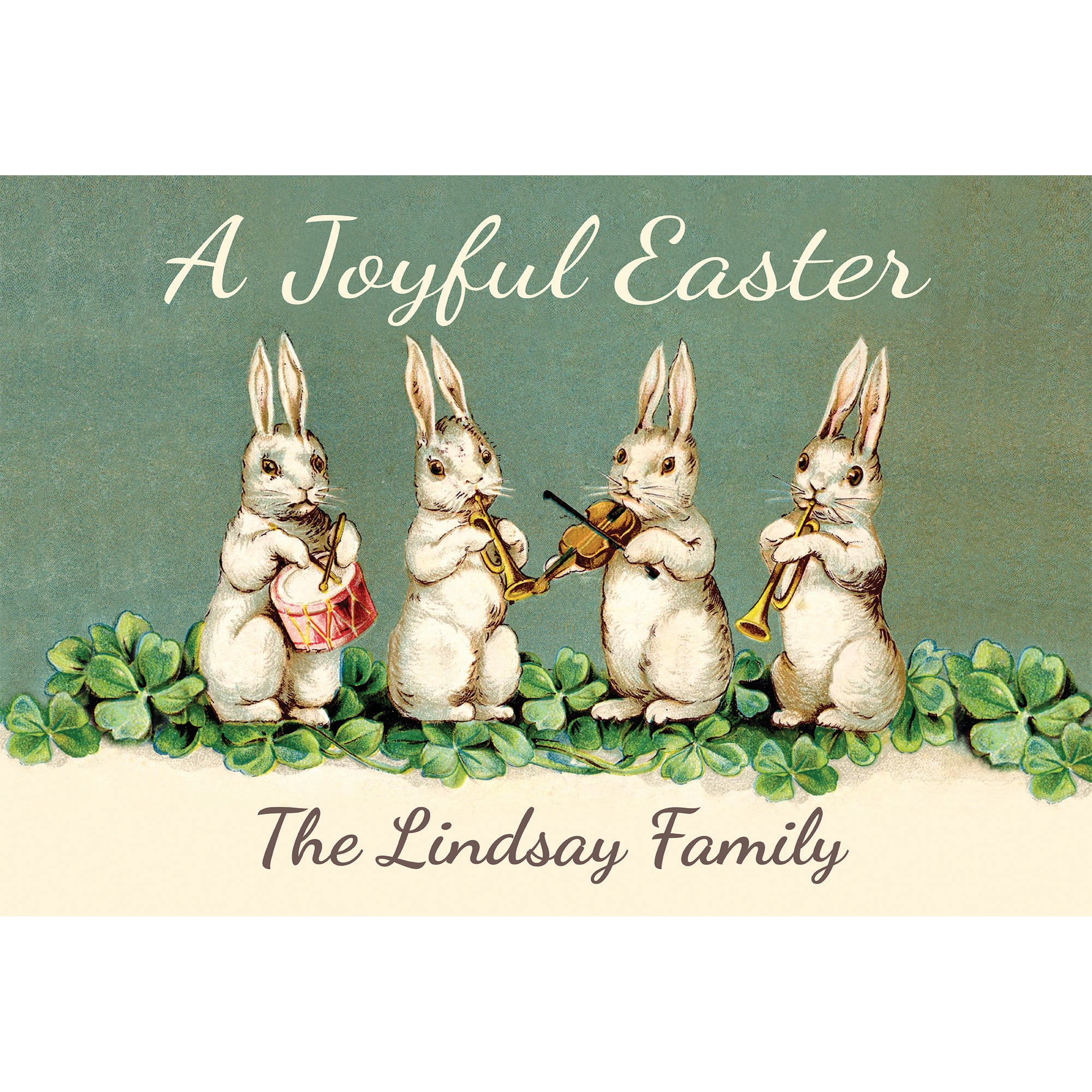 A Joyful Easter Personalized Doormat with Custom Name Printing and Non-Slip Rubber Backing, Outdoor/Indoor, 18" x 27"