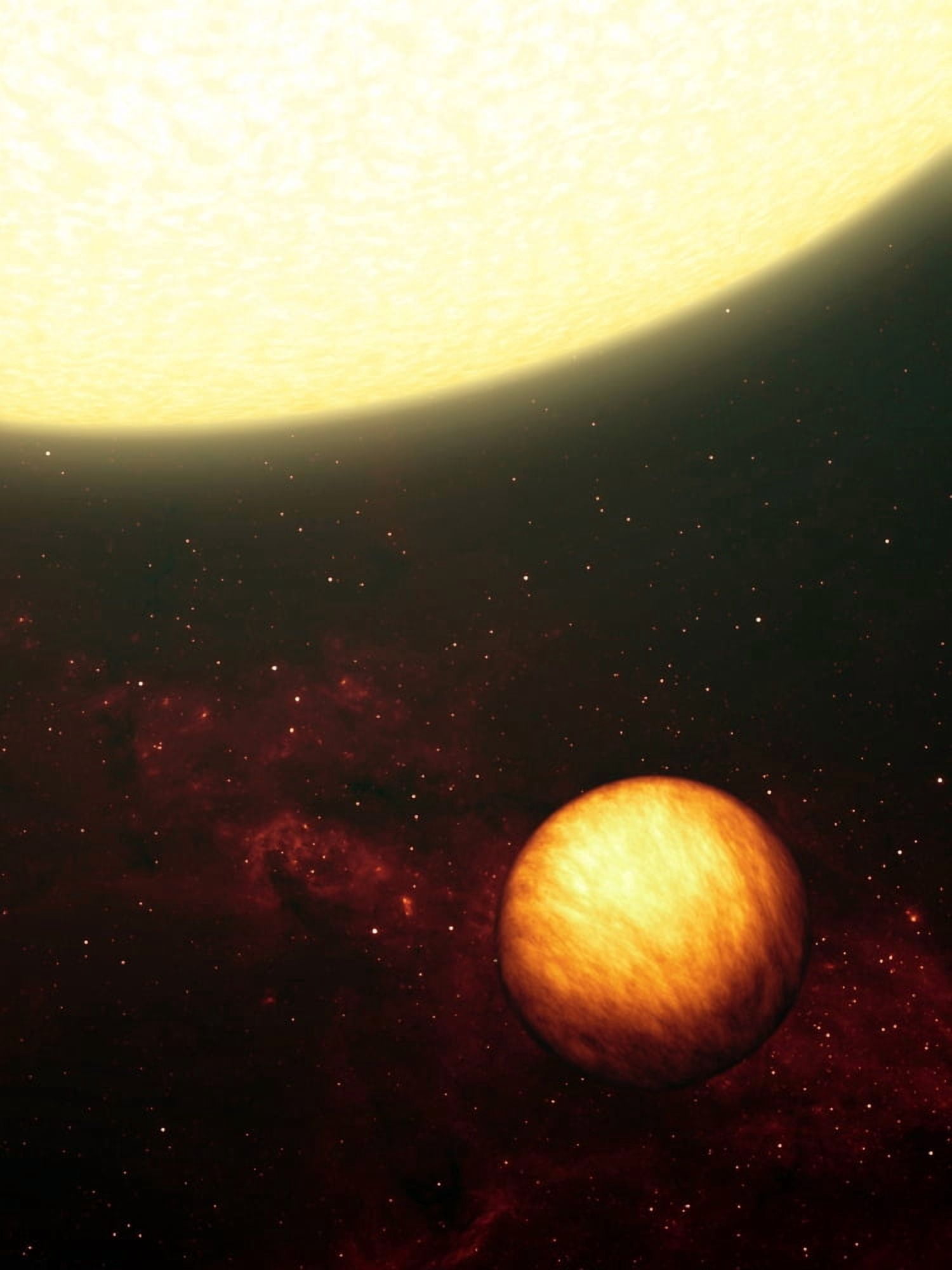 A Jupiter-like planet soaking up the scorching rays of its nearby sun Canvas Art - Stocktrek Images (24 x 32)