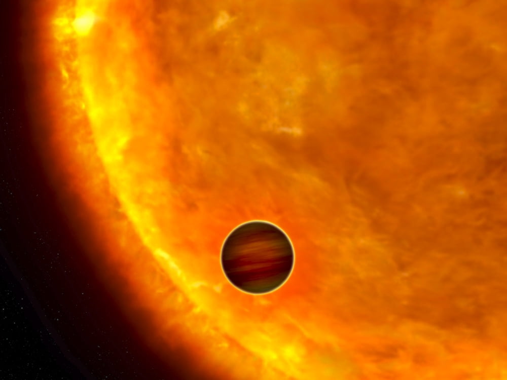 A Jupiter-sized planet passing in front of its parent star Canvas Art - Stocktrek Images (32 x 24)