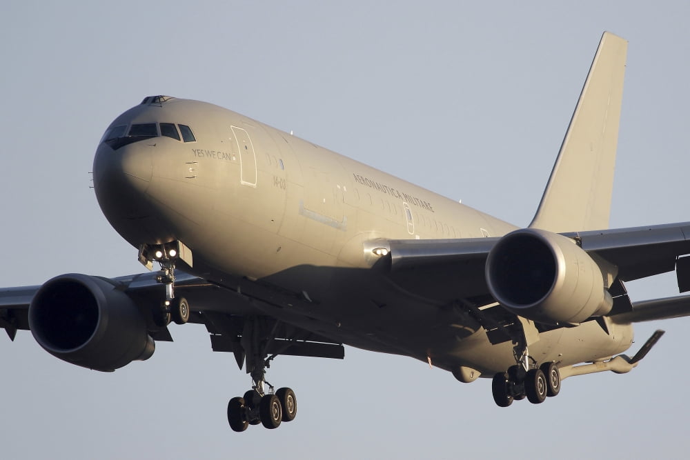 A KC-767 tanker of the Italian Air Force Canvas Art - Luca NicolottiStocktrek Images (34 x 23)
